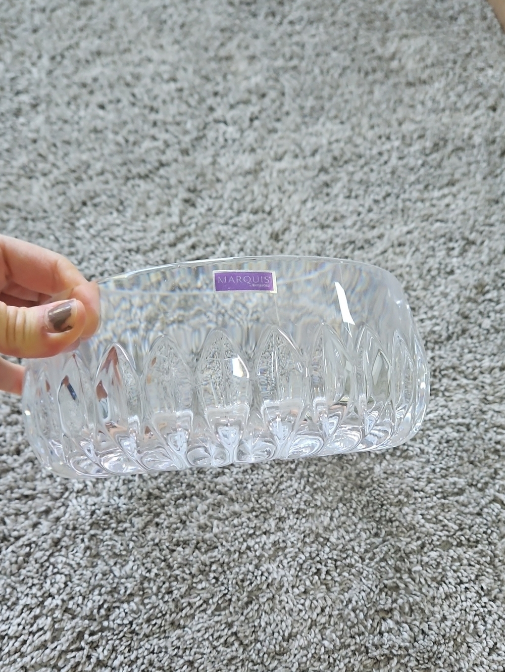 Nwt Waterford Marquise Clear Lead Crystal Glass Bowl Made In Germany